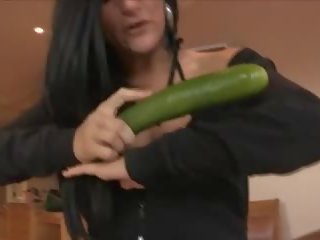 Exceptional adult Brunette - Big Dildo & Deep Cucumber